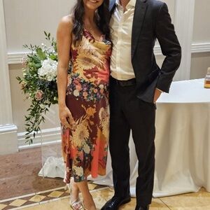 HONEY Vibrant Floral Midi Dress